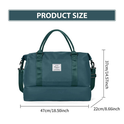 Likros Duffel Bag ceļojumu soma ar apavu nodalījumu, sporta zāles somas, plecu nedēļas nogales nakšņošanas soma sievietēm Bagāžas soma