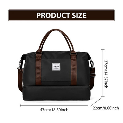 Likros Duffel Bag ceļojumu soma ar apavu nodalījumu, sporta zāles somas, plecu nedēļas nogales nakšņošanas soma sievietēm Bagāžas soma