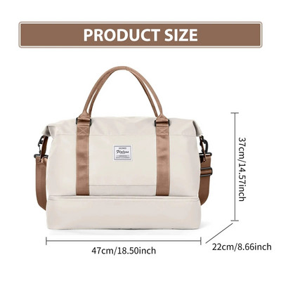 Likros Duffel Bag ceļojumu soma ar apavu nodalījumu, sporta zāles somas, plecu nedēļas nogales nakšņošanas soma sievietēm Bagāžas soma