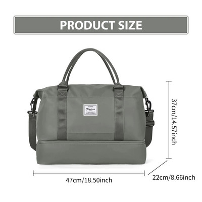 Likros Duffel Bag ceļojumu soma ar apavu nodalījumu, sporta zāles somas, plecu nedēļas nogales nakšņošanas soma sievietēm Bagāžas soma