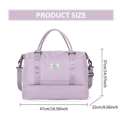 Likros Duffel Bag ceļojumu soma ar apavu nodalījumu, sporta zāles somas, plecu nedēļas nogales nakšņošanas soma sievietēm Bagāžas soma