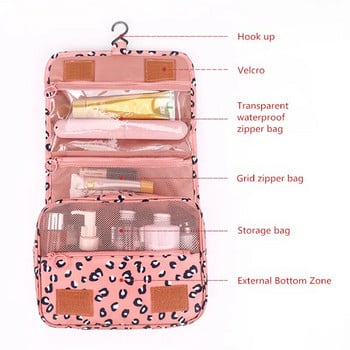 Γυναικεία νάιλον τσάντα ταξιδίου Αδιάβροχη τσάντα μακιγιάζ με γάντζο Unisex Neceser Οργάνωση καλλυντικών και καλλυντικών Θήκη Τσάντες αποθήκευσης μπάνιου