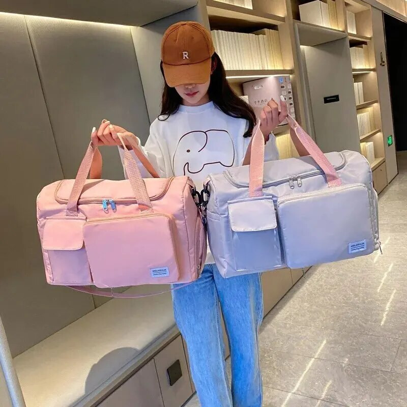 Ikdienas saliekamā ceļojumu soma Sporta fitnesa īsa ceļojuma joga peldēšana kalnā kāpšana rokassomiņa Crossbody bagāžas soma Vienkāršs stils