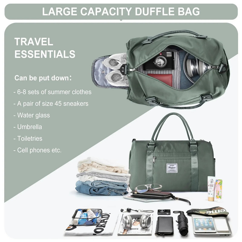 Likrose reisikott naistele, spordijõusaali kott jalatsite lahtriga Haigla joogareiside reisikotid, nädalavahetuse kott