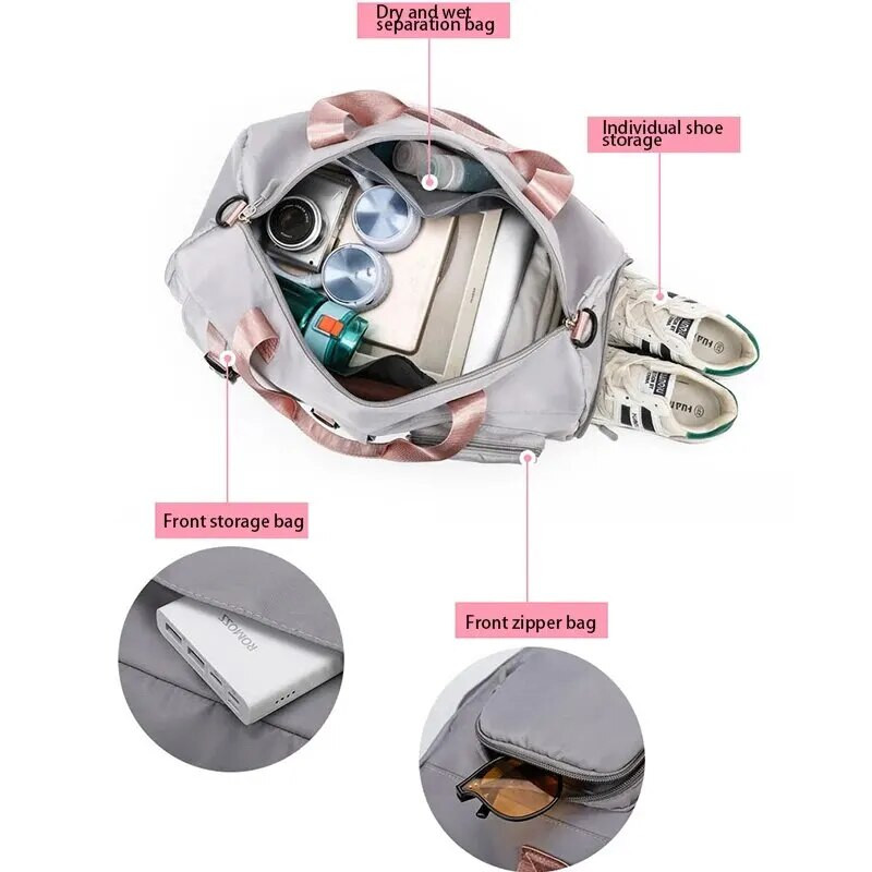 Putna torba Prtljaga Ručna torba Ženska torba na rame Marka velikog kapaciteta Vodootporna najlonska sportska torba za teretanu Ženska torba preko ramena