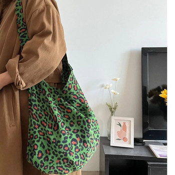 Дамска кадифена чанта през рамо с леопардов принт Голяма вместимост Дамски чанти шопър Чанти Дамски чанти Винтидж Дамска чанта през рамо на гърдите