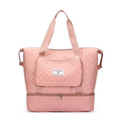 Lielas ietilpības ceļojumu soma sievietēm, viegla Argyle raksta nedēļas nogales soma, sabiezināta sporta zāles uzglabāšanas soma