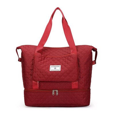 Lielas ietilpības ceļojumu soma sievietēm, viegla Argyle raksta nedēļas nogales soma, sabiezināta sporta zāles uzglabāšanas soma