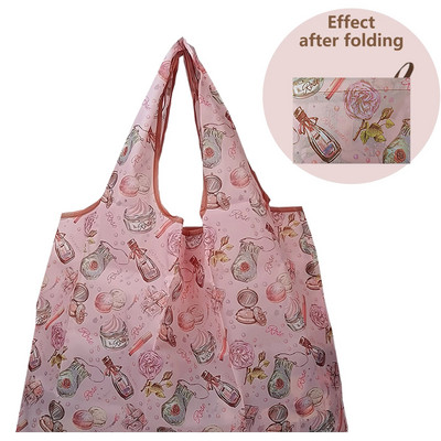 Najlonske ekološke torbe za kupnju Skladištenje Čvrsta prijenosna velika kawaii torba s crtanim filmom Putna trgovina Namirnice za višekratnu upotrebu Sklopiva periva