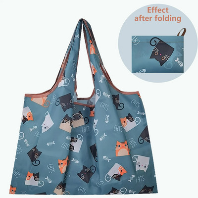 Najlonske ekološke torbe za kupnju Skladištenje Čvrsta prijenosna velika kawaii torba s crtanim filmom Putna trgovina Namirnice za višekratnu upotrebu Sklopiva periva