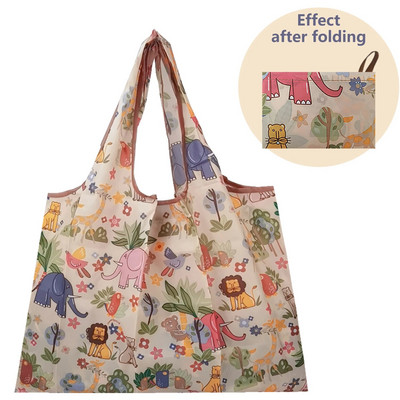 Najlonske ekološke torbe za kupnju Skladištenje Čvrsta prijenosna velika kawaii torba s crtanim filmom Putna trgovina Namirnice za višekratnu upotrebu Sklopiva periva