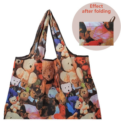 Najlonske ekološke torbe za kupnju Skladištenje Čvrsta prijenosna velika kawaii torba s crtanim filmom Putna trgovina Namirnice za višekratnu upotrebu Sklopiva periva