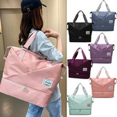 Γυναικεία επεκτάσιμη τσάντα ταξιδιού με θήκη φορητού υπολογιστή, αδιάβροχη τσάντα γυμναστικής με βρεγμένη τσέπη