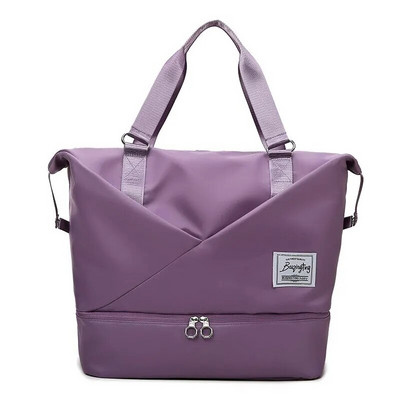 Γυναικεία επεκτάσιμη τσάντα ταξιδιού με θήκη φορητού υπολογιστή, αδιάβροχη τσάντα γυμναστικής με βρεγμένη τσέπη