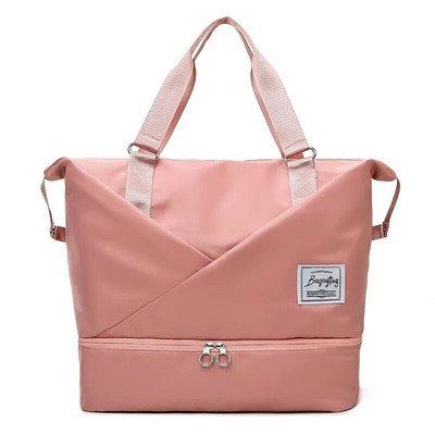 Γυναικεία επεκτάσιμη τσάντα ταξιδιού με θήκη φορητού υπολογιστή, αδιάβροχη τσάντα γυμναστικής με βρεγμένη τσέπη