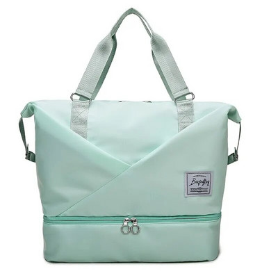 Γυναικεία επεκτάσιμη τσάντα ταξιδιού με θήκη φορητού υπολογιστή, αδιάβροχη τσάντα γυμναστικής με βρεγμένη τσέπη