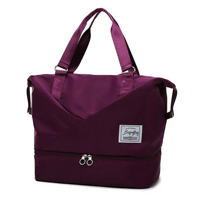 Γυναικεία επεκτάσιμη τσάντα ταξιδιού με θήκη φορητού υπολογιστή, αδιάβροχη τσάντα γυμναστικής με βρεγμένη τσέπη