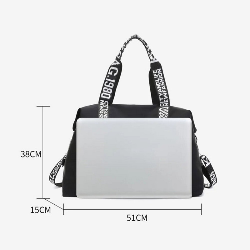 Lielas ietilpības ceļojumu soma Ikdienas vienkrāsainas ūdensnecaurlaidīgas un nodilumizturīgas pārnēsājamas sieviešu somas plecu sporta bagāžas soma