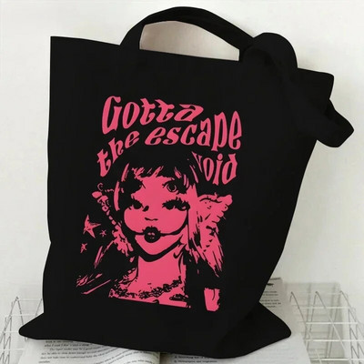 Melānijas Martinesas rokassoma sievietēm Kanvas soma Vintage plecu Harajuku hiphopa iepirkumu soma Melanie Martinez rokassoma