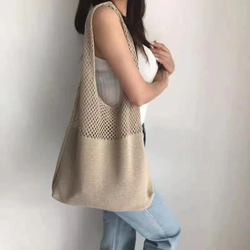 Καλοκαιρινό Beach Party Τσάντα Πορτοφόλια Shopper Sac Satchel Γυναικεία Vintage Hollowed Πλεκτή Τσάντα Γυναικεία Τσάντα ώμου Tote Bag