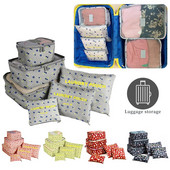6gab komplekts Ceļojumu apģērbu glabāšanas somas Pārnēsājamas bagāžas kārtotājs maisiņš Čemodāns Iepakošanas kubs salokāms apavu kārtīgs maisiņš karstā pārdošana