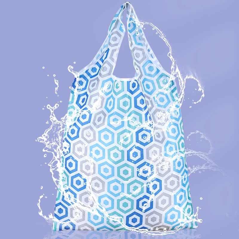 Lieli salokāmi atkārtoti lietojami iepirkumu maisiņi Videi draudzīgs lieljaudas iepirkumu maisiņš pārtikas precēm Unisex mazgājams, apdrukāts iepirkumu maisiņš