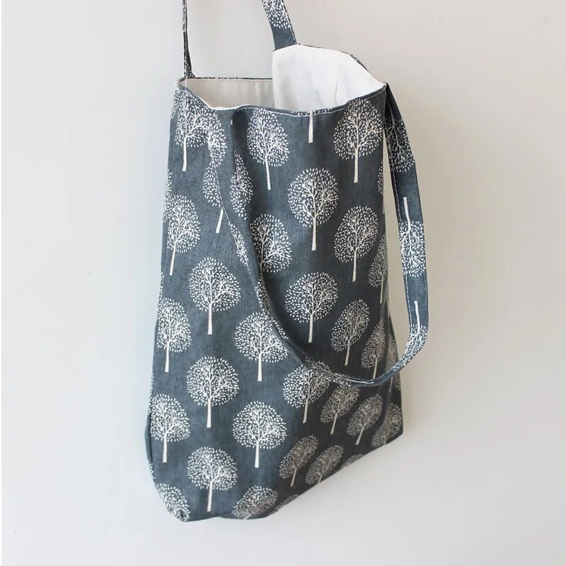 Βαμβακερά λινά τσάντες τσάντες αγορών Φιλικές προς το περιβάλλον, επαναχρησιμοποιούμενες τσάντες ώμου μεταφοράς από καμβά μεγάλης χωρητικότητας Εκτυπωμένες ιαπωνικές υφασμάτινες τσάντες