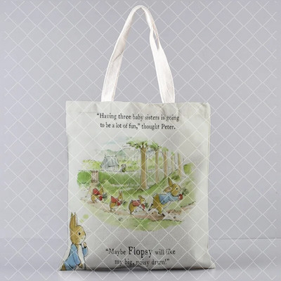 jauks trusis Apdrukāts audekls Pircējs Lieldienu dāvanu rokassomiņa Tote plecu bag Women Shopper soma daudz Kawaii Bag Harajuku Shopping