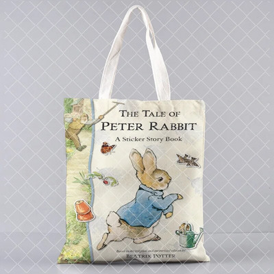 jauks trusis Apdrukāts audekls Pircējs Lieldienu dāvanu rokassomiņa Tote plecu bag Women Shopper soma daudz Kawaii Bag Harajuku Shopping