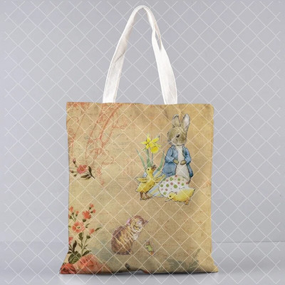 jauks trusis Apdrukāts audekls Pircējs Lieldienu dāvanu rokassomiņa Tote plecu bag Women Shopper soma daudz Kawaii Bag Harajuku Shopping