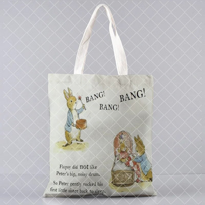 jauks trusis Apdrukāts audekls Pircējs Lieldienu dāvanu rokassomiņa Tote plecu bag Women Shopper soma daudz Kawaii Bag Harajuku Shopping