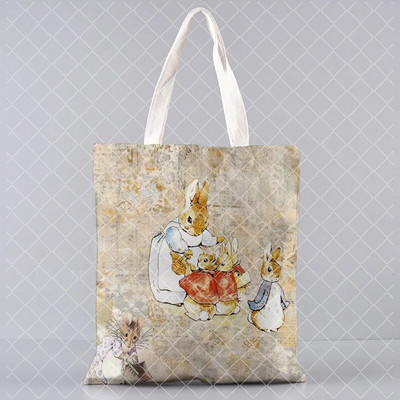 jauks trusis Apdrukāts audekls Pircējs Lieldienu dāvanu rokassomiņa Tote plecu bag Women Shopper soma daudz Kawaii Bag Harajuku Shopping