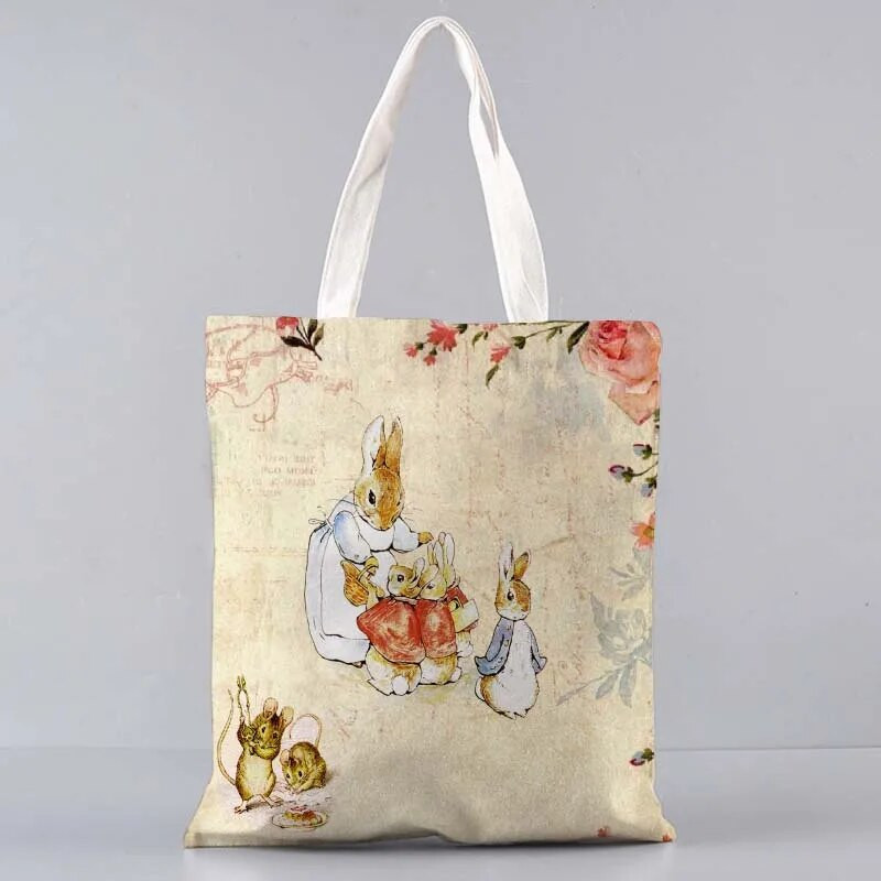 jauks trusis Apdrukāts audekls Pircējs Lieldienu dāvanu rokassomiņa Tote plecu bag Women Shopper soma daudz Kawaii Bag Harajuku Shopping