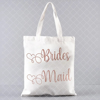 Team Bride Graphic Bachelorette Women EVJF Handbachelorette Party Drukāt Iepirkšanās Kanvas Soma Kāzu Sieviešu plecu soma