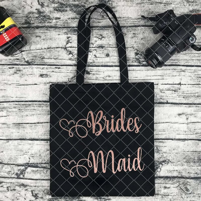 Team Bride Graphic Bachelorette Women EVJF Handbachelorette Party Drukāt Iepirkšanās Kanvas Soma Kāzu Sieviešu plecu soma