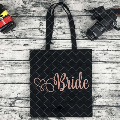 Team Bride Graphic Bachelorette Women EVJF Handbachelorette Party Drukāt Iepirkšanās Kanvas Soma Kāzu Sieviešu plecu soma