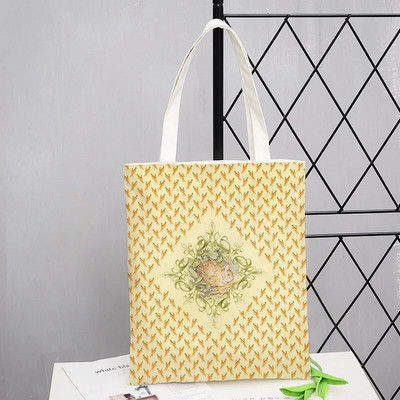 Peter Shopping Bags Rabbit Family Print Τσάντα Tote Αναδιπλούμενη για Γυναικεία Προσωπικότητα Σχολική Ταξιδιωτικές Τσάντες ώμου Cute Tote Bag