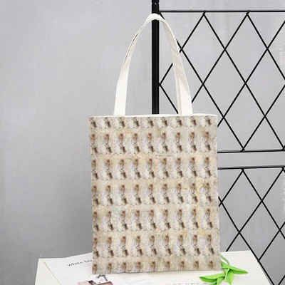 Peter Shopping Bags Rabbit Family Print Τσάντα Tote Αναδιπλούμενη για Γυναικεία Προσωπικότητα Σχολική Ταξιδιωτικές Τσάντες ώμου Cute Tote Bag