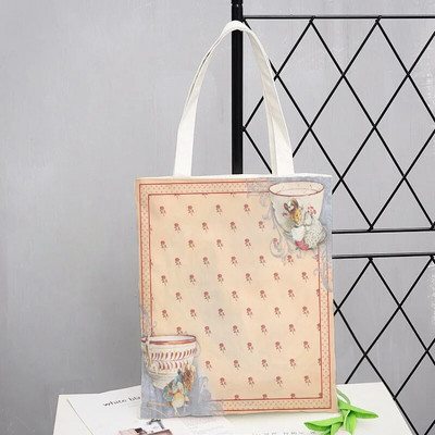 Peter Shopping Bags Rabbit Family Print Τσάντα Tote Αναδιπλούμενη για Γυναικεία Προσωπικότητα Σχολική Ταξιδιωτικές Τσάντες ώμου Cute Tote Bag