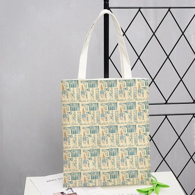 Peter Shopping Bags Rabbit Family Print Τσάντα Tote Αναδιπλούμενη για Γυναικεία Προσωπικότητα Σχολική Ταξιδιωτικές Τσάντες ώμου Cute Tote Bag