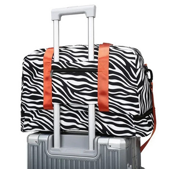 Τσάντα ταξιδιού Γυναικεία τσάντα Leopard Zebra Print Αδιάβροχη μεγάλη ράβδος έλξης επιβίβασης Fitness Dry and Wet Separation Bag Bagage Bag New