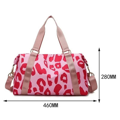 Ceļojumu soma Sieviešu rokassomiņa Leopard Zebra Print Ūdensizturīgs Liels Velmes stieņa iekāpšana Fitness Sausā un Slapjā Atdalāmā Bagāžas Soma Jauna