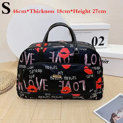 Naiste reisikott Moodne nahast prindiga pagasi kott veekindel, suure mahutavusega naiste vabaaja nädalavahetuse kott reisikäekott