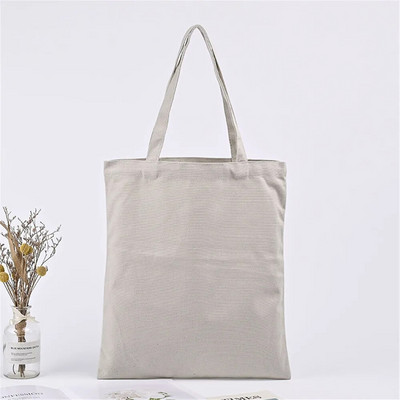 Modes vienkrāsu soma smilškrāsas un melnas iepirkšanās oriģinālās unisex ceļojumu audekla somas Ekoloģiski salokāmas pircēju somas Liela kaste