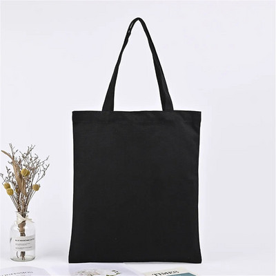 Modes vienkrāsu soma smilškrāsas un melnas iepirkšanās oriģinālās unisex ceļojumu audekla somas Ekoloģiski salokāmas pircēju somas Liela kaste