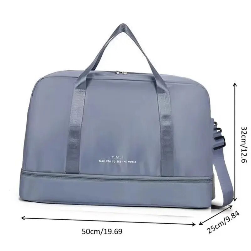 Ceļojumu ūdensnecaurlaidīga sporta zāles soma Weekender, ko nēsāt līdzi pa nakti sievietēm ar ratiņu piedurknes mitru kabatu