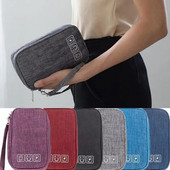 Jauns pārnēsājams kabelis Digitālās uzglabāšanas somas Organizators USB sīkrīki Vadi Lādētājs Strāva Akumulators Rāvējslēdzējs Kosmētikas somas maciņa piederumi