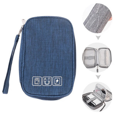 Jauns pārnēsājams kabelis Digitālās uzglabāšanas somas Organizators USB sīkrīki Vadi Lādētājs Strāva Akumulators Rāvējslēdzējs Kosmētikas somas maciņa piederumi