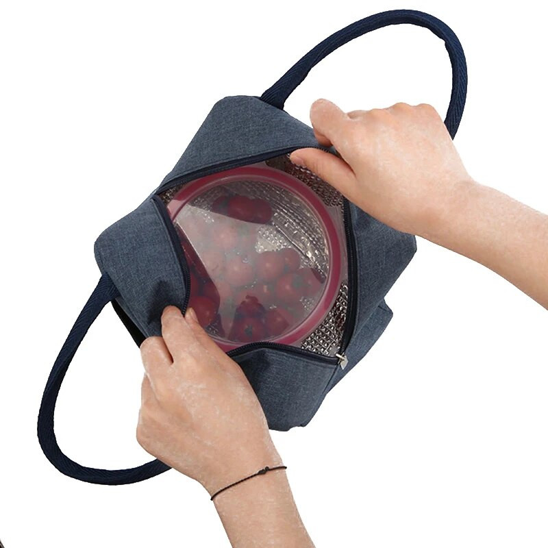 Izolētas pusdienu maisiņu izolācijas Bento iepakojuma alumīnija folijas rīsu maisiņu ēdienreižu iepakojums ledus iepakojuma studentu Bento pusdienu rokassomu izolācijas somas