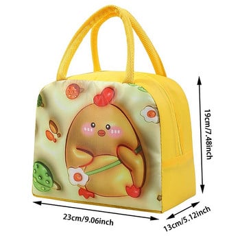 3D Cartoon Lunch Bag μονωμένη θερμική τροφή Φορητό κουτί γεύματος Λειτουργικές τσάντες πικ-νικ για γυναίκες για παιδιά